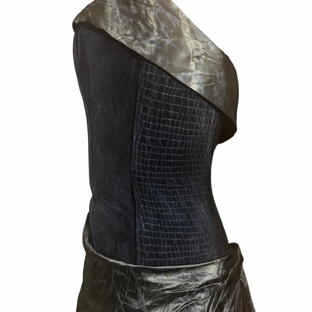 Strapless Black Ruched Cocktail Dress - Picture 9 of 16